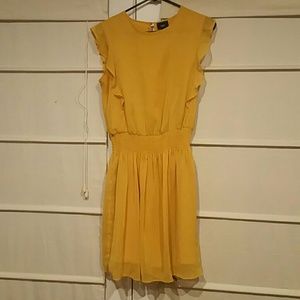 Yellow midi dress